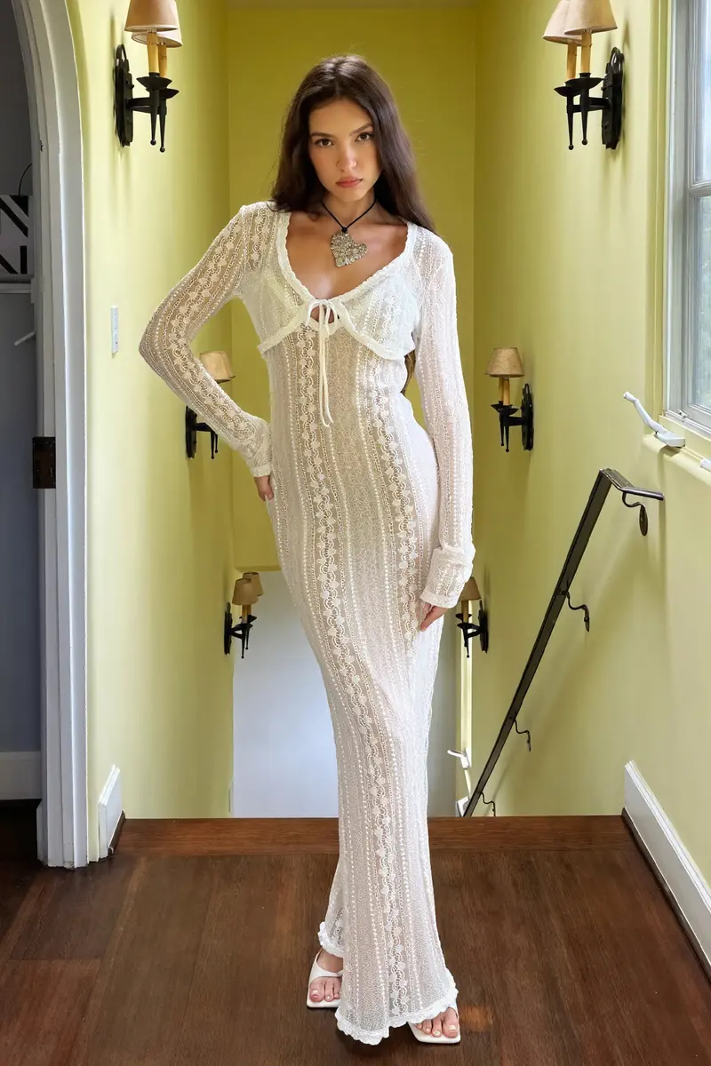 Abito Lungo Bohémien con Bolero Coordinato