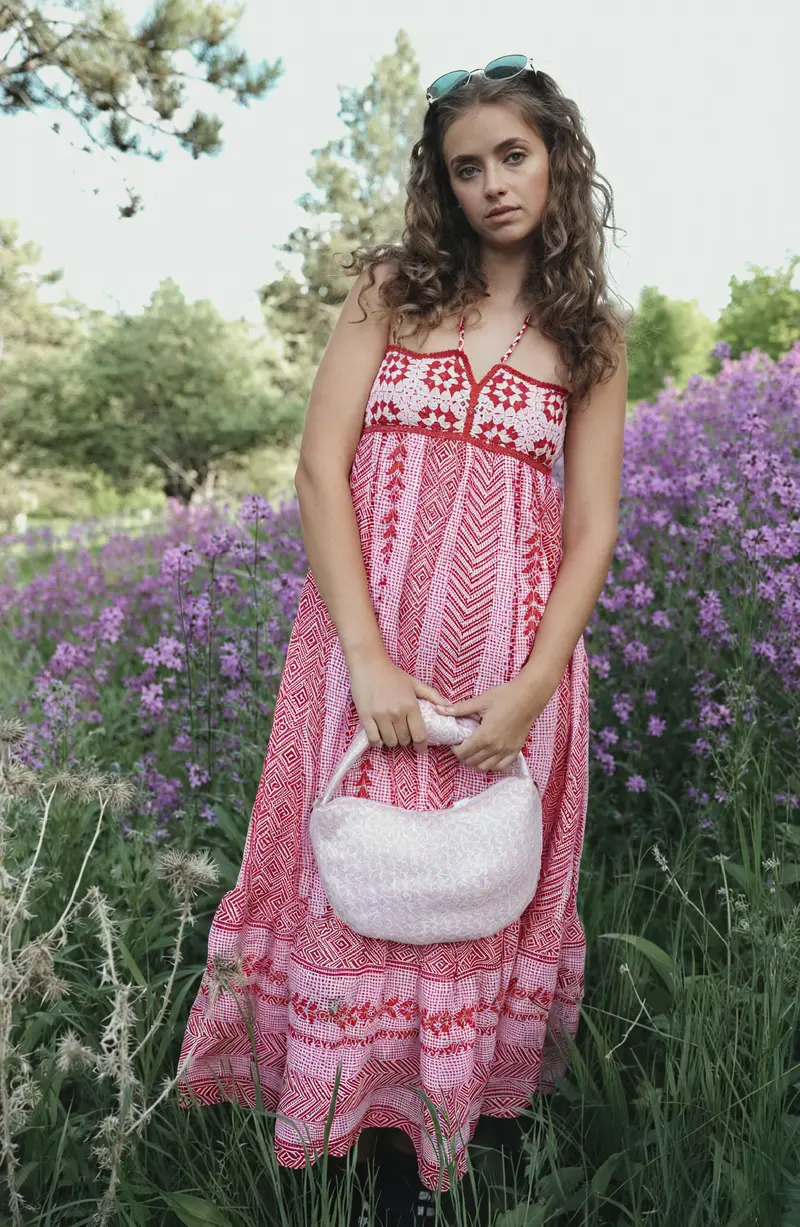 Abito Lungo Bohemien Ricamato