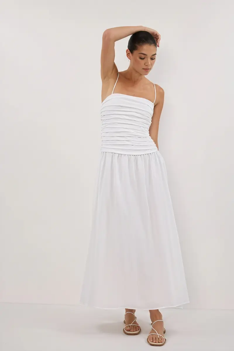 Abito Midi A-Line con Bretelle Sottili