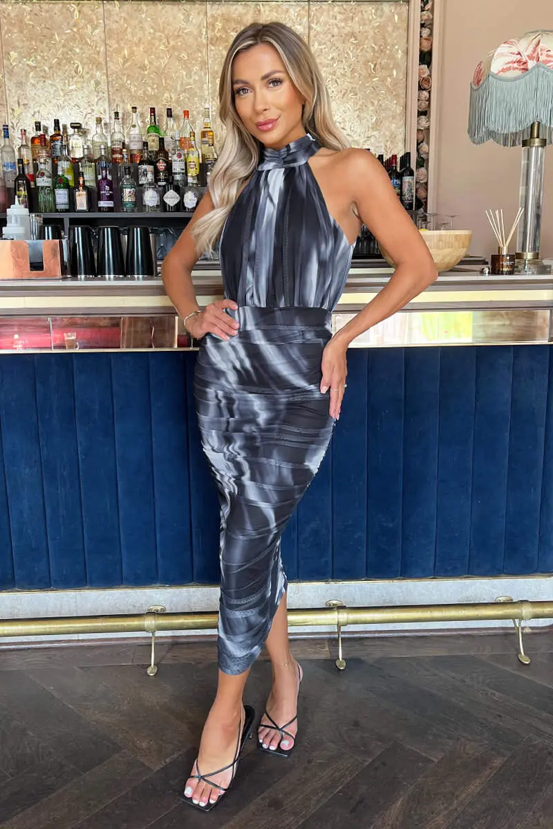 Abito Midi con Scollo Halter Sofisticato