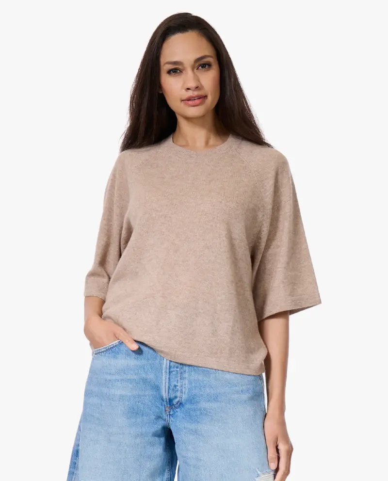 Absolut cashmere leana short sleeve chestnut