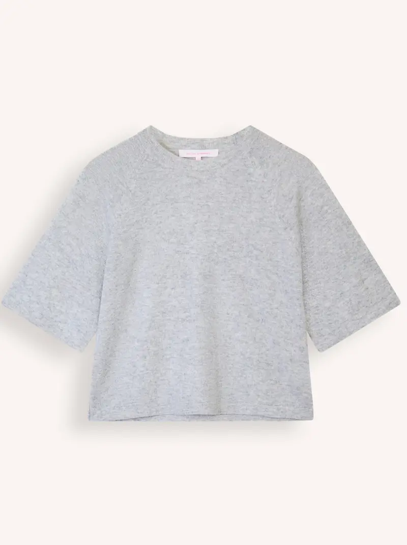 Absolut cashmere leana short sleeve light heather grey