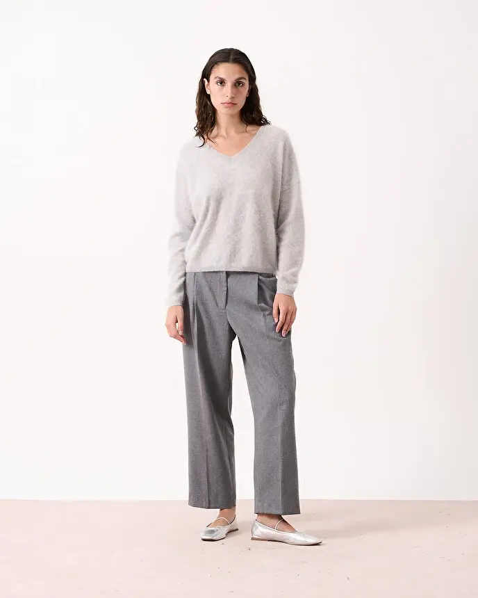 Absolut cashmere limited soeli light grey V-hals