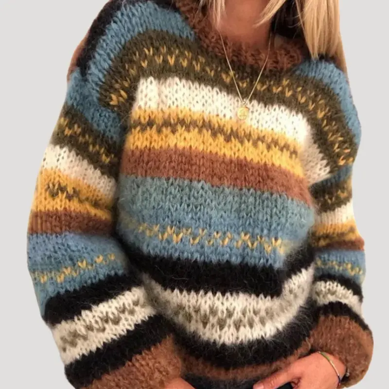 Alanna | Oversize’owy dzianinowy damski sweter