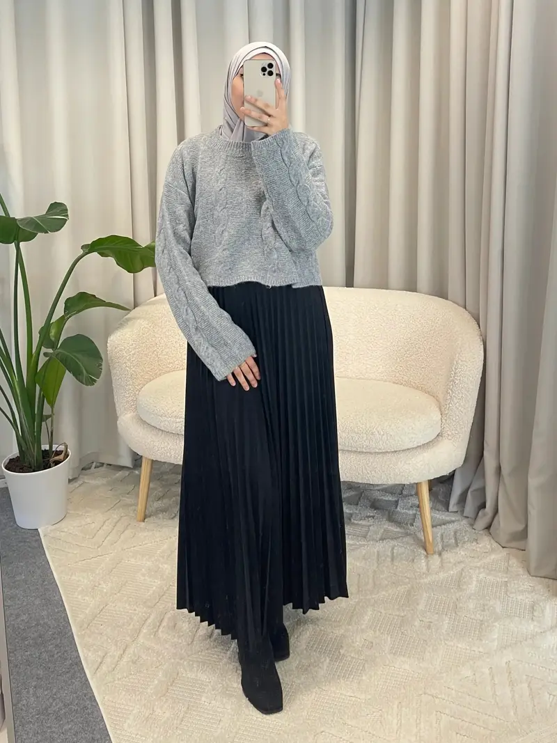 ALIA CROPPED SWEATER GREY
