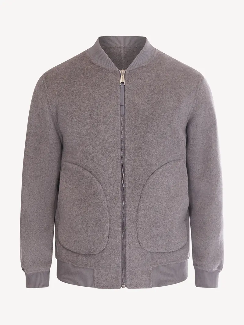 Amaránto Bomber jack in Wol en Cashmere - Grijs