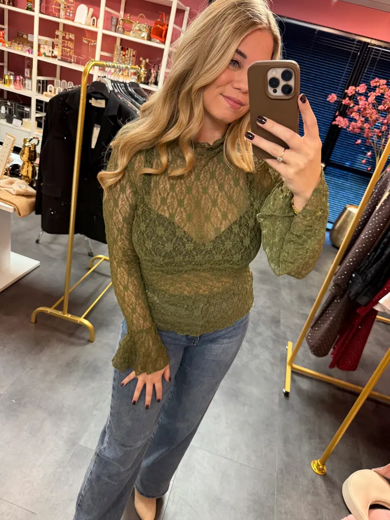 Ambika lace top groen