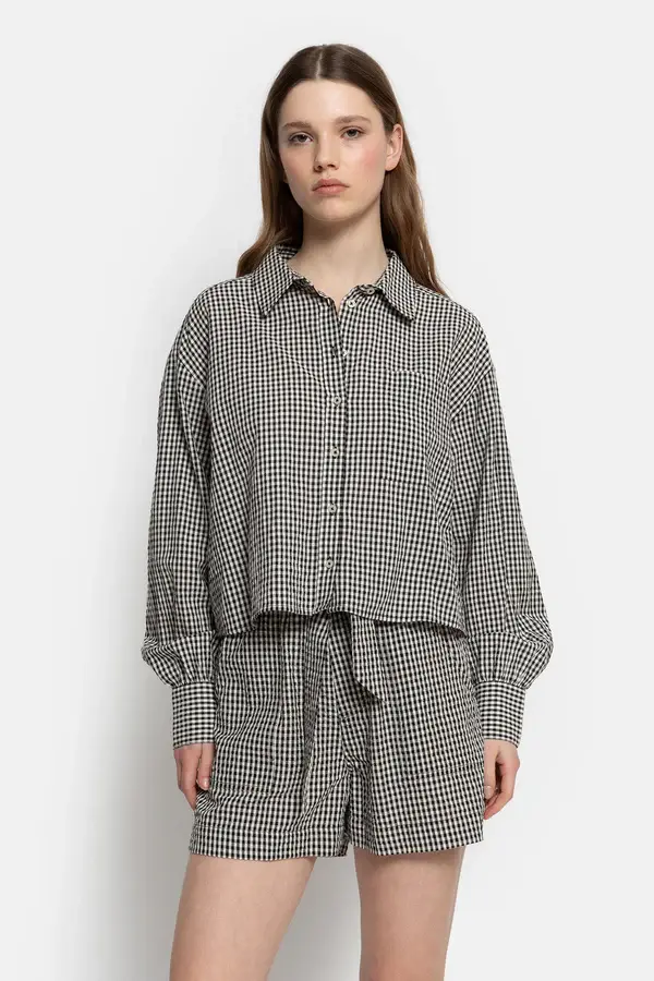 Âme antwerp karlotta black & white checks