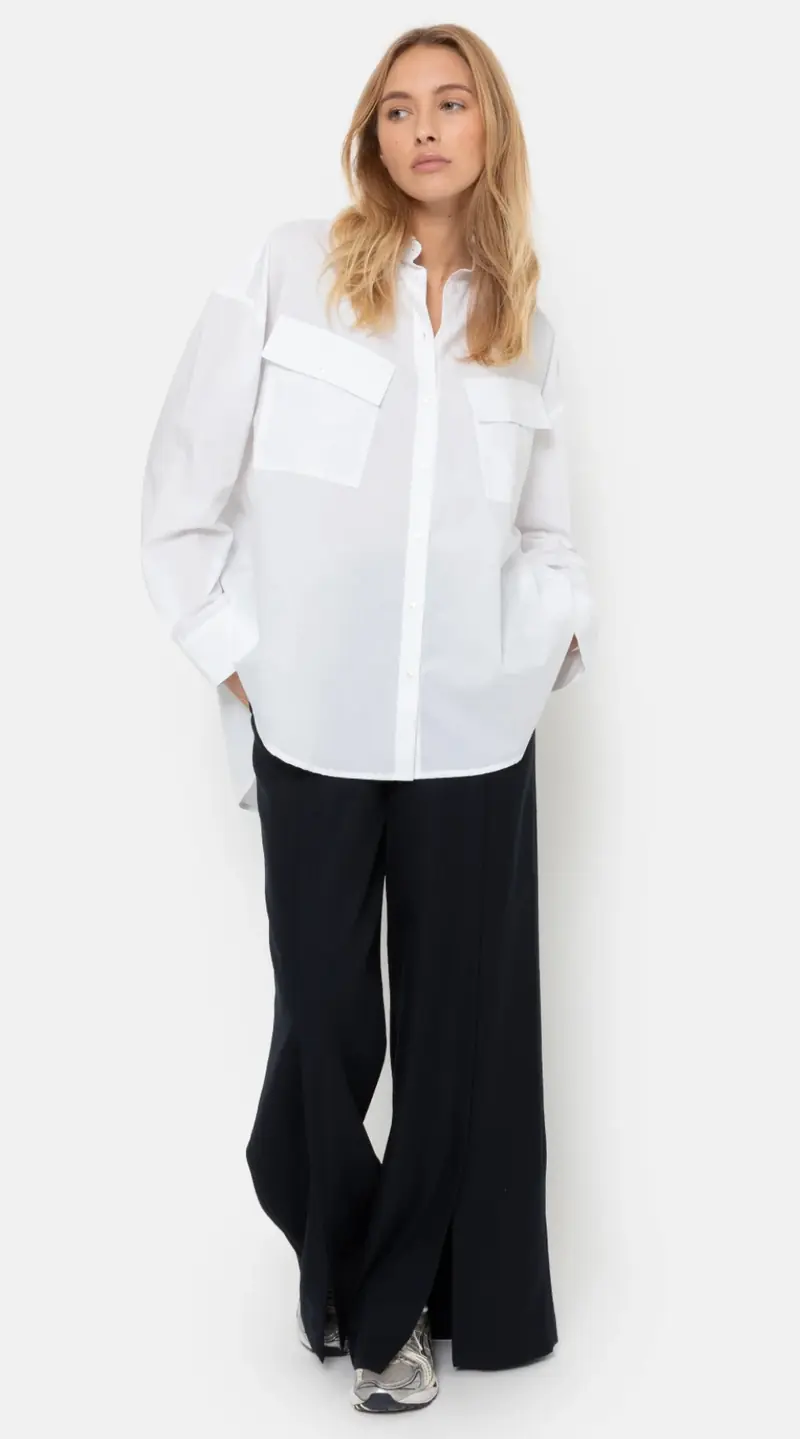 Âme antwerp mathis wide twill pants split black