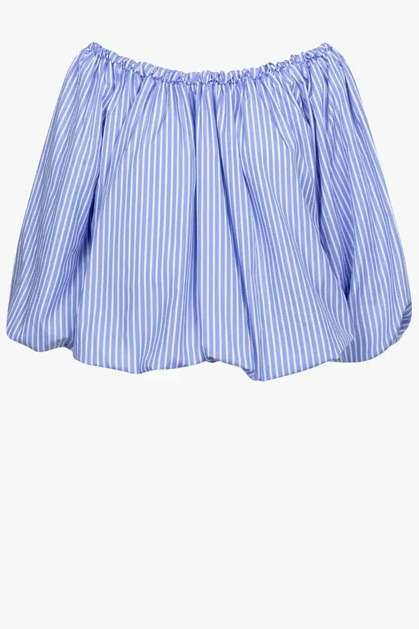Âme antwerp now white blue striped off shoulder blouse