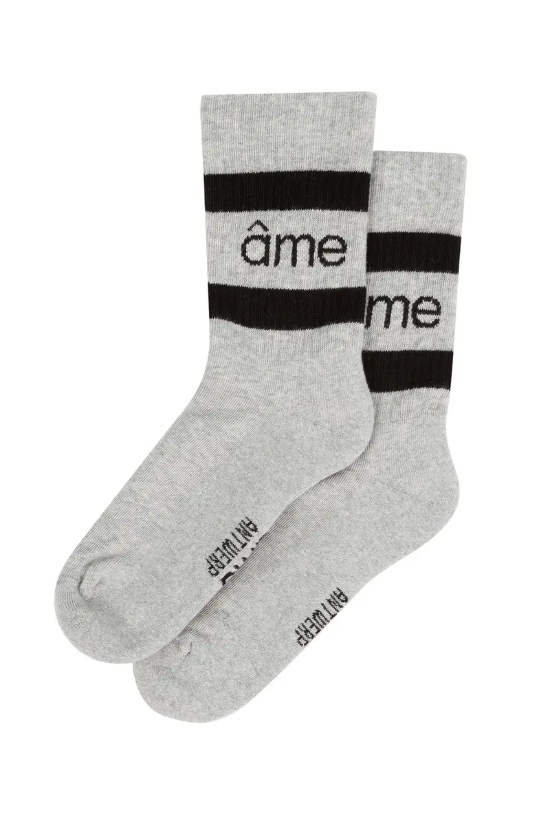 Âme antwerp sokken Diego MG01 light grey black lines