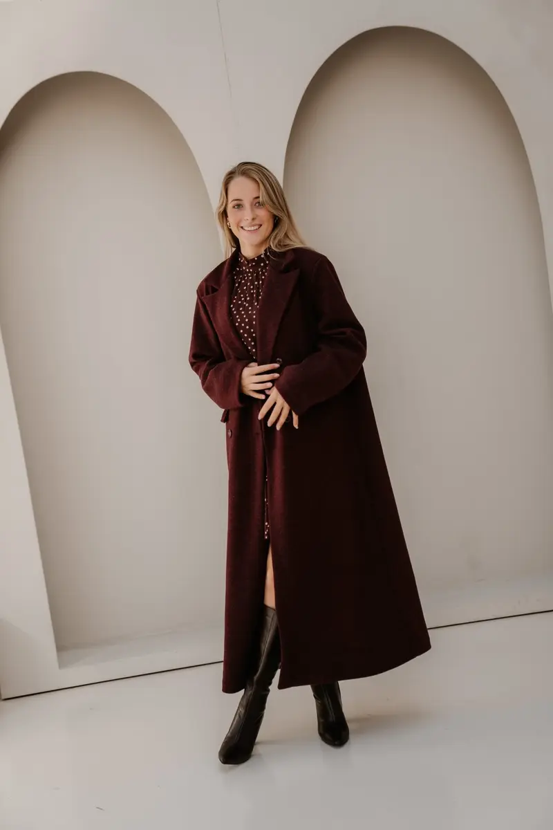 Amke bordeaux maxi coat