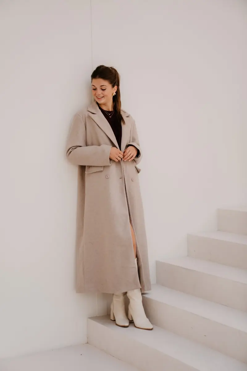 Amke taupe maxi coat