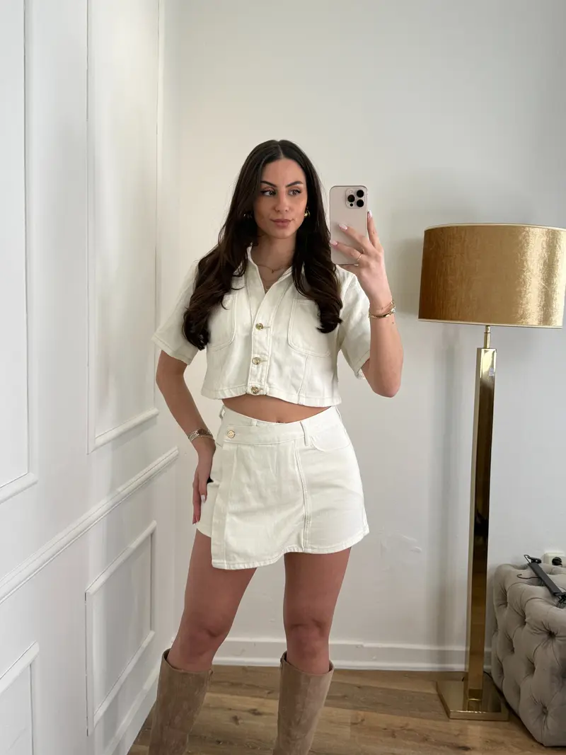 Amy denim jacket creme