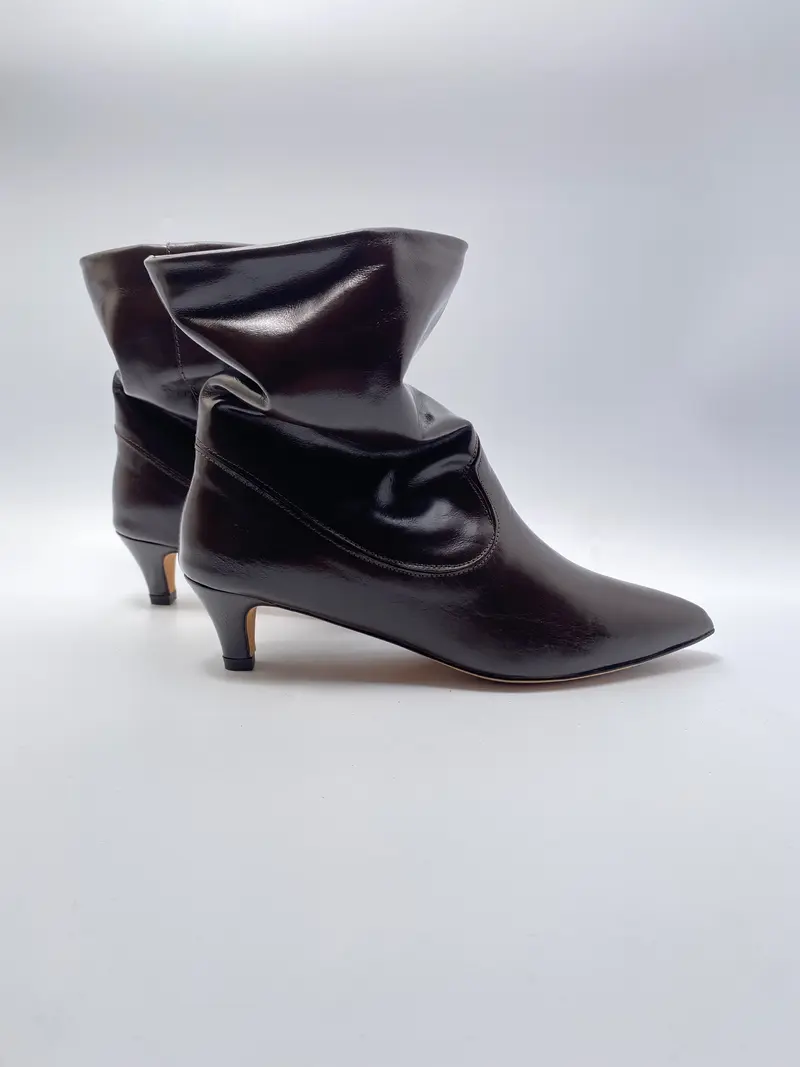 Anonymous Copenhagen hicha 40 stiletto crinkled soft calf & suede espresso brown & choco