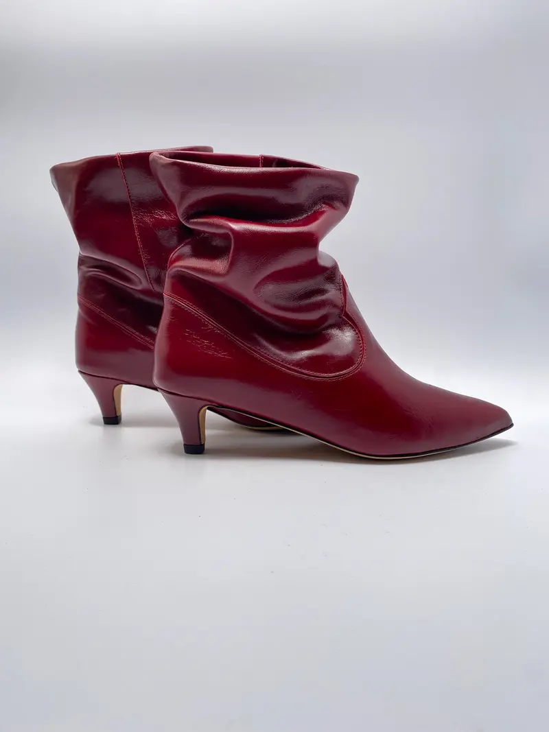 Anonymous Copenhagen hicha 40 stiletto crinkled soft calf & suede Pomegranate