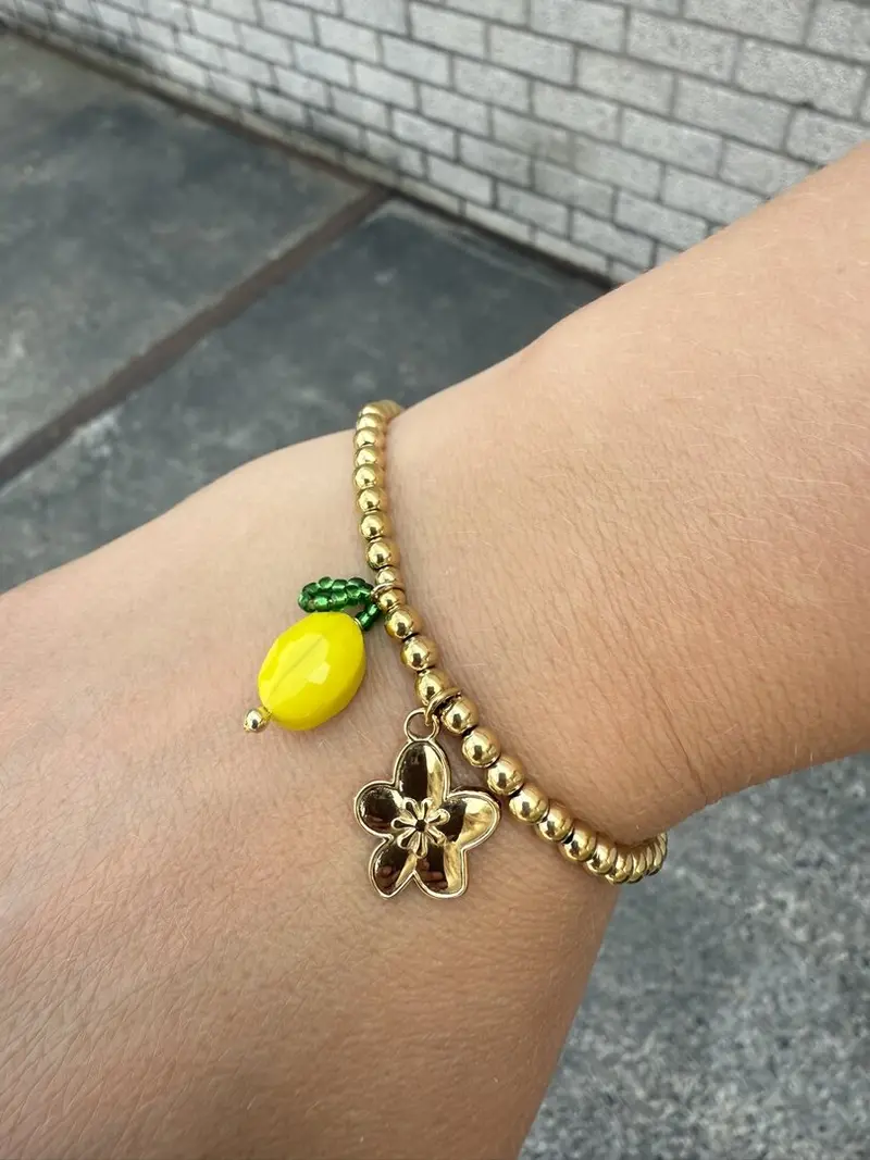 Armband met citroen bedel