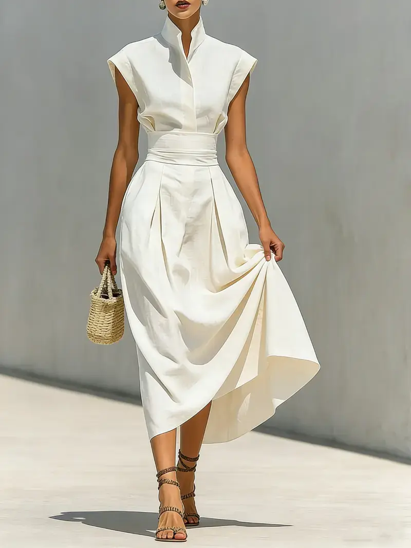 AURELIA | Midikleid mit Drapierter Taille