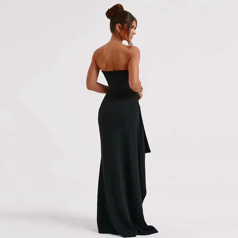 AZZURRA - Elegantes rückenfreies Kleid mit Schlitz
