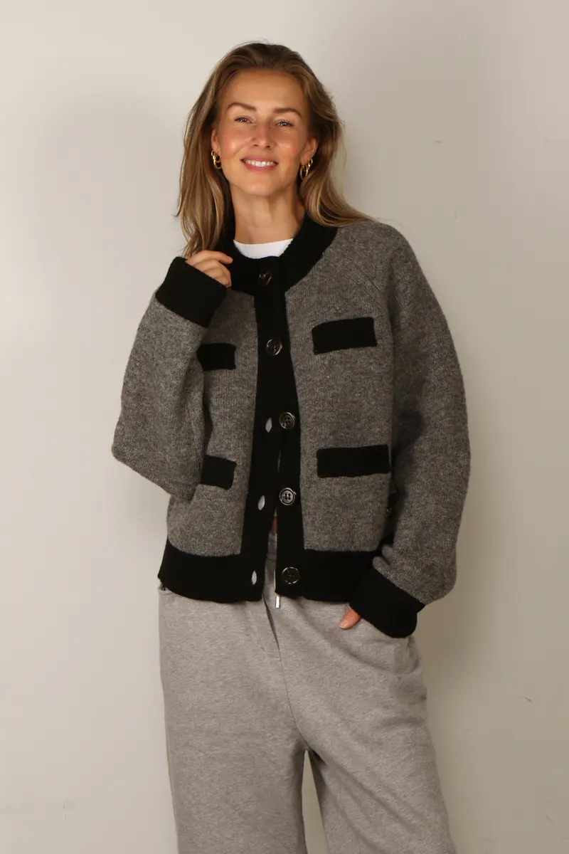B.B.Wallace - Vest - Frida - Flannel Grey / Black