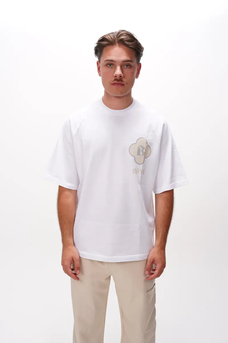 BAD BEHAVIOUR T Shirt Klaver t-shirt wit/beige