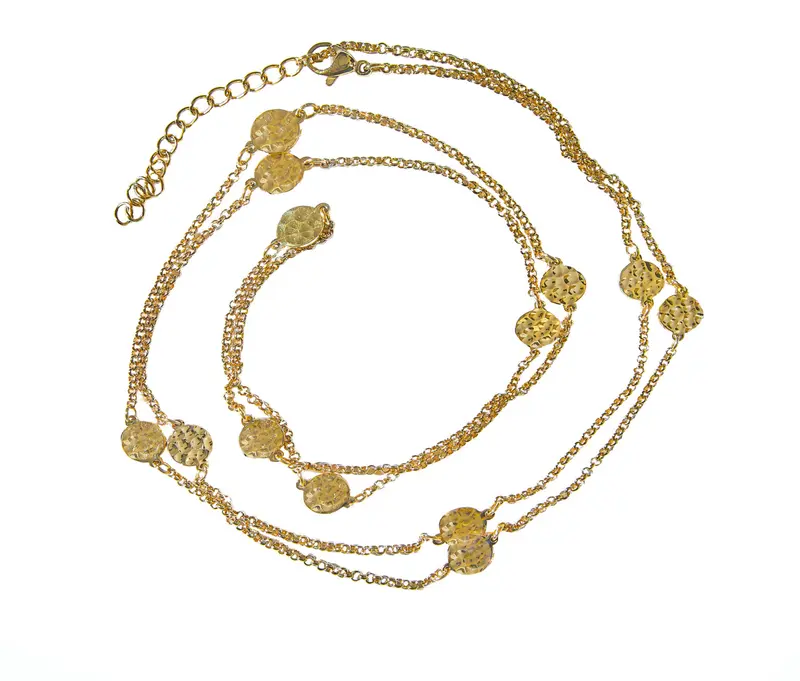 Bauer Basics Ketting gehamerde bedels goud