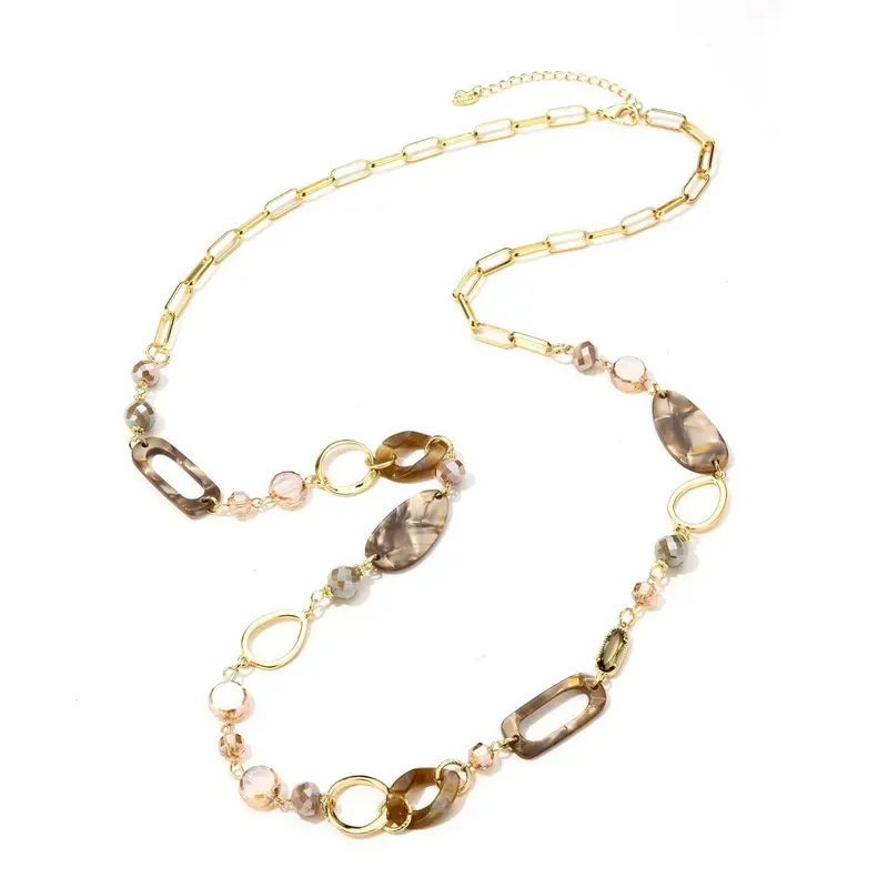 Be Dazzled ketting lang beige