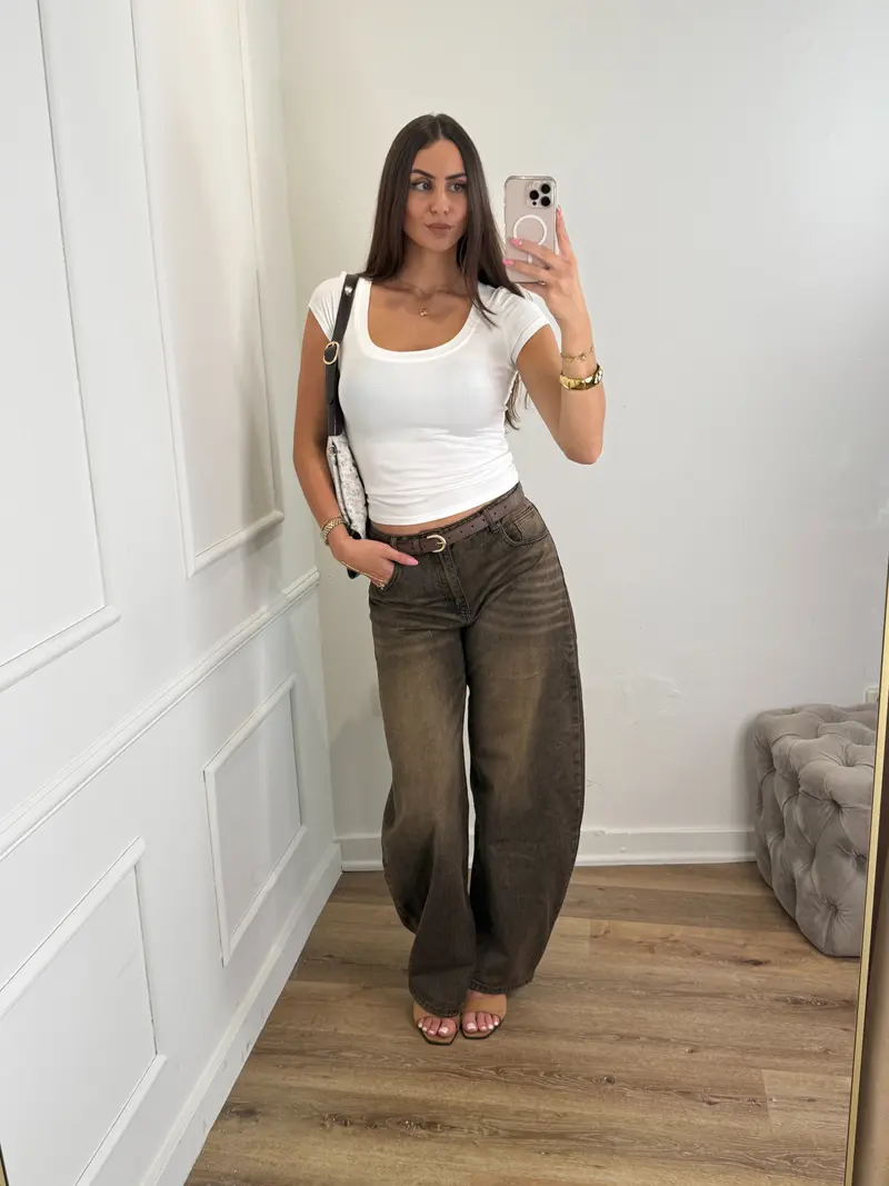 Beau Barrel jeans - washed bruin