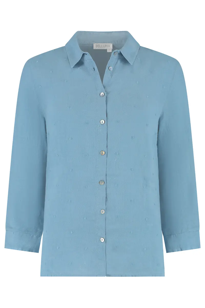 Belluna Bianco linnen blouse jade