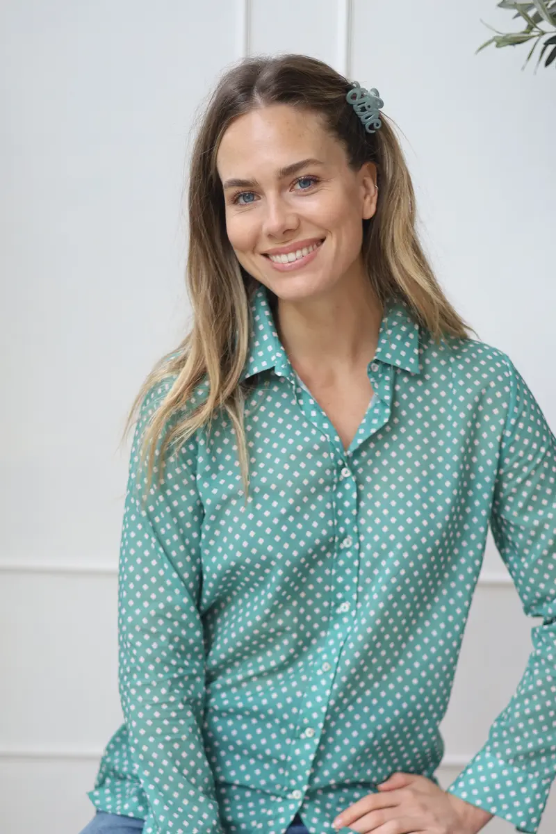 Belluna Haline blouse dot green