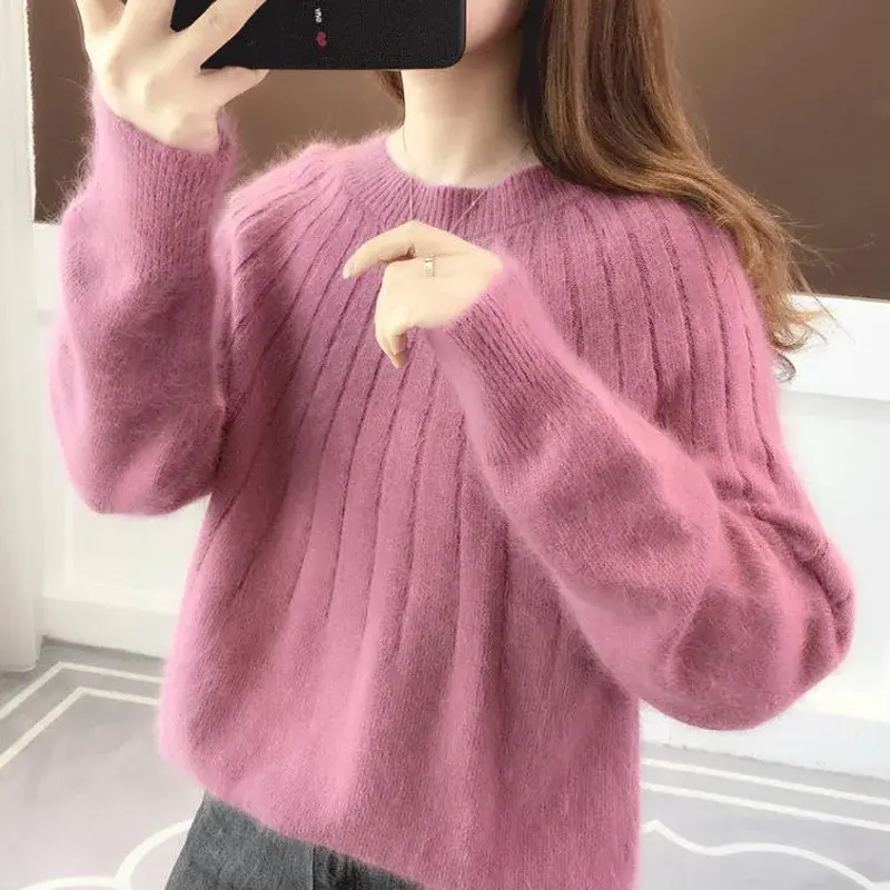 Bianka | Damski sweter kaszmirowy miękki oversize elegancki pulower prążkowany