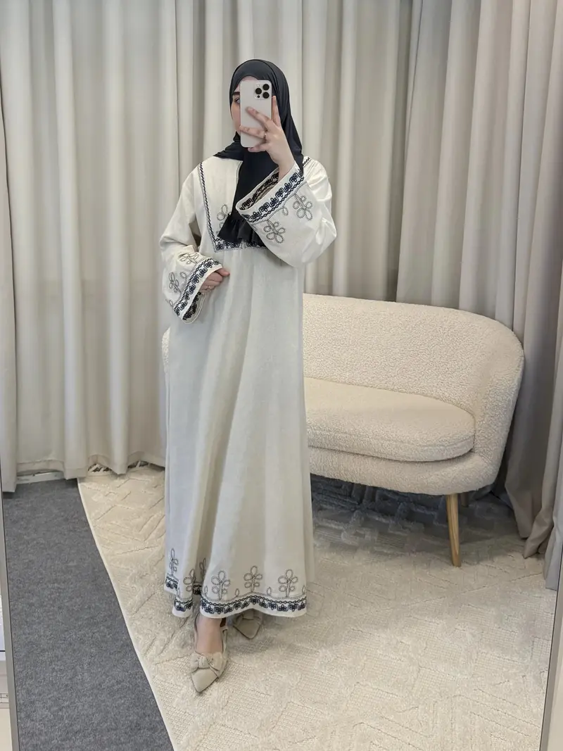 BIBI EMBROIDERY DRESS CREAM