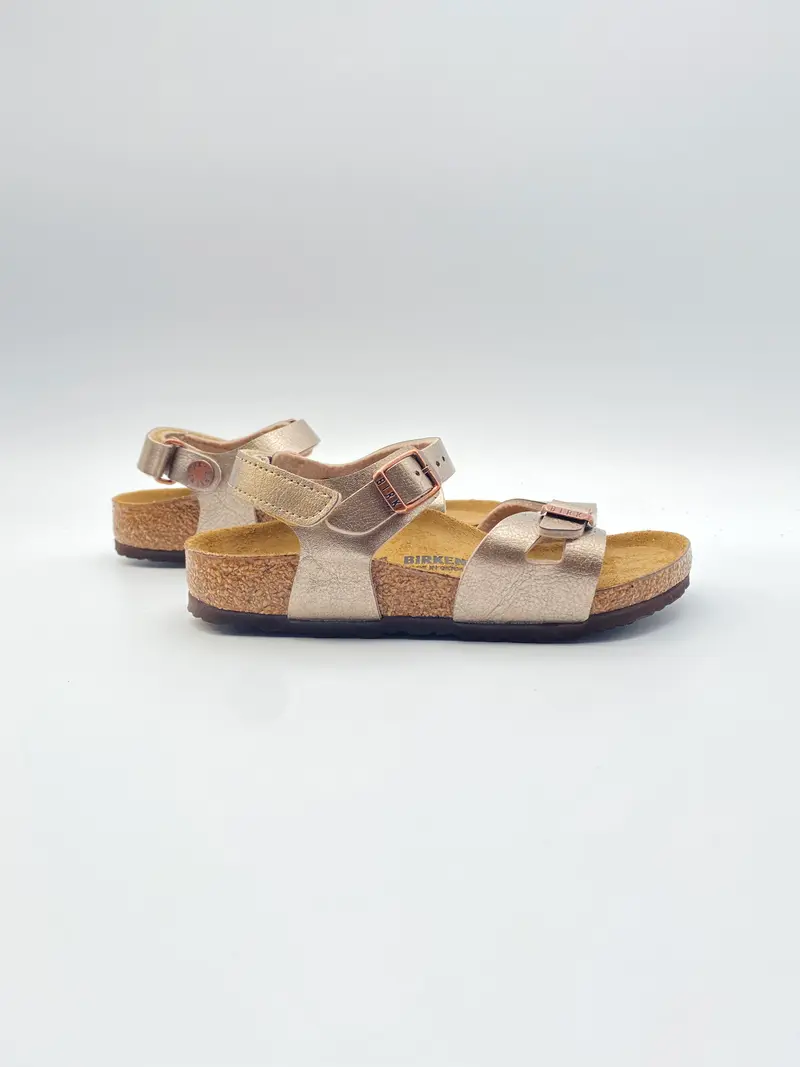 Birkenstock Rio AS kids graceful taupe metallic