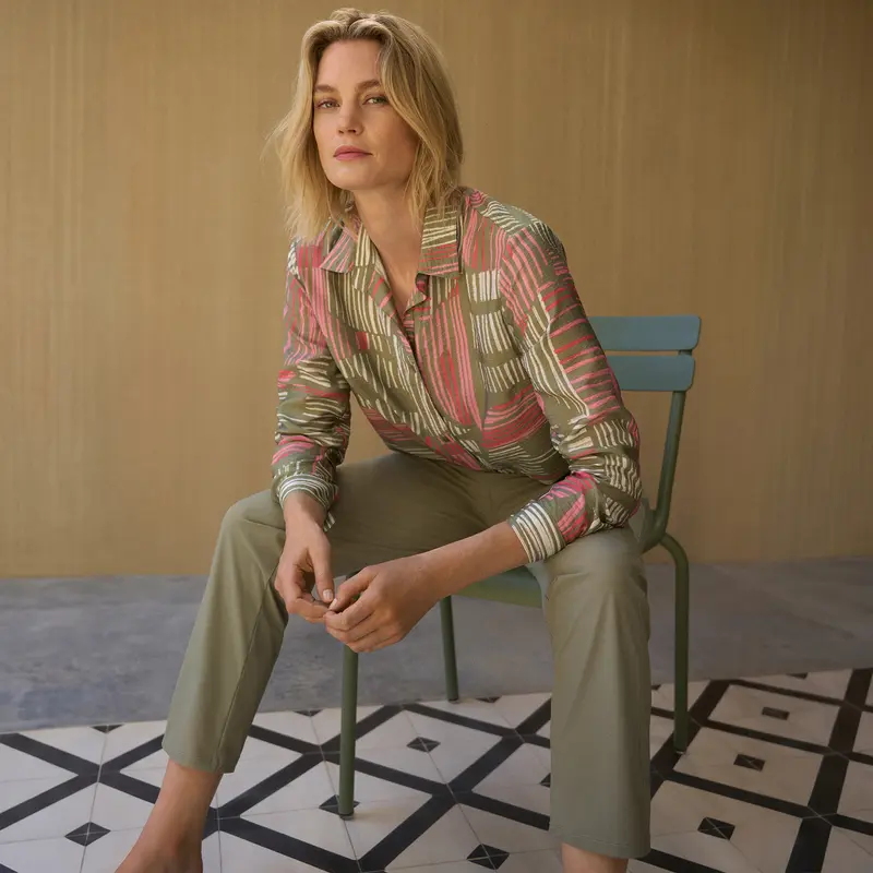 Blouse Groen Strepenmotief