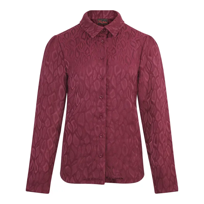 Blouse met Ton Sur Ton Dessin Porto Red