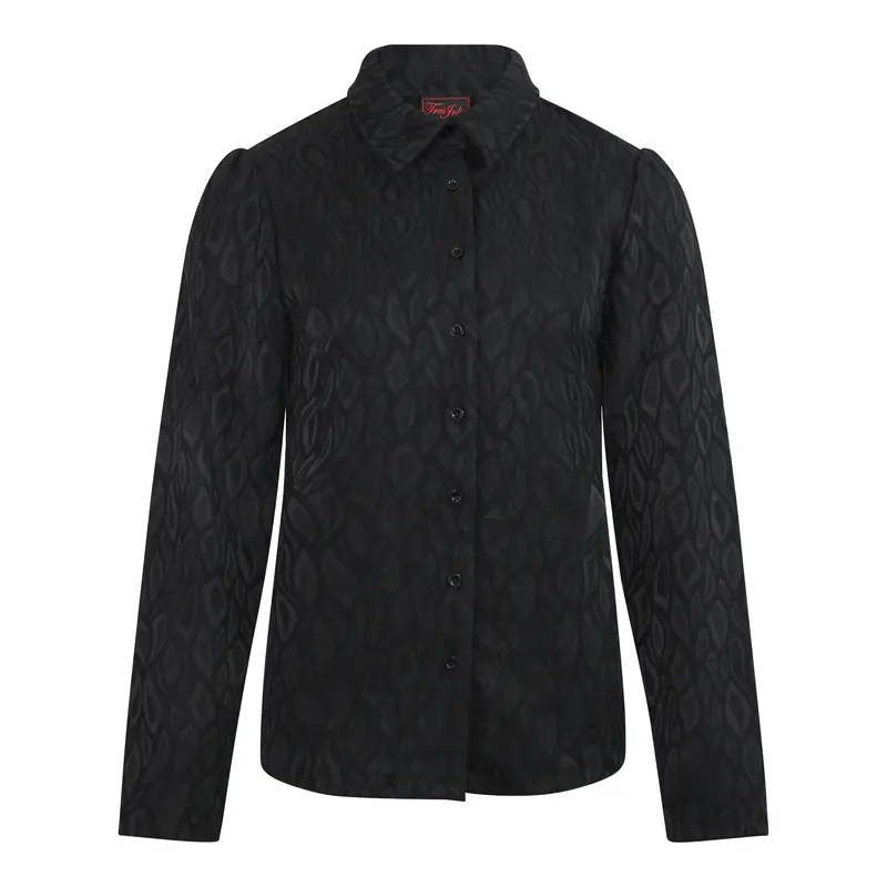 Blouse met Ton Sur Ton Dessin Zwart