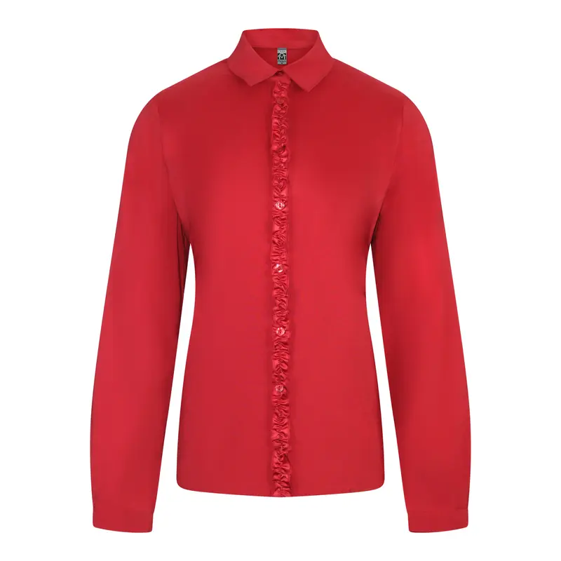 Blouse Rood Uni Ruche