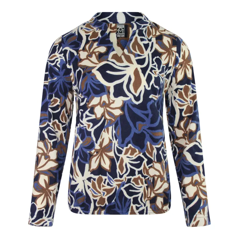 Blouson Blauw Tabak Bloemenprint