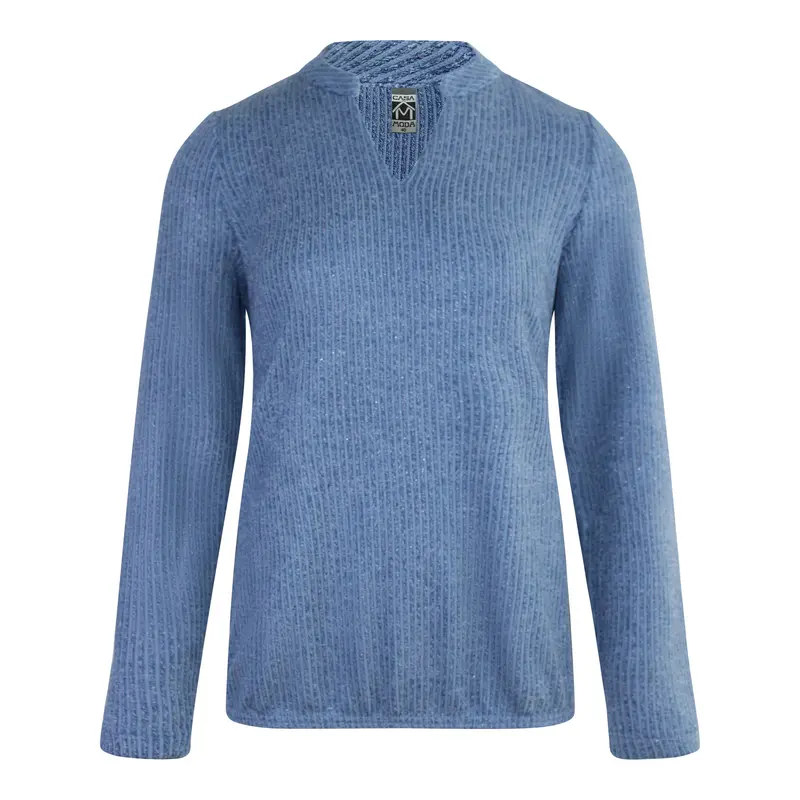 Blouson Blue Ribstructuur Lurex