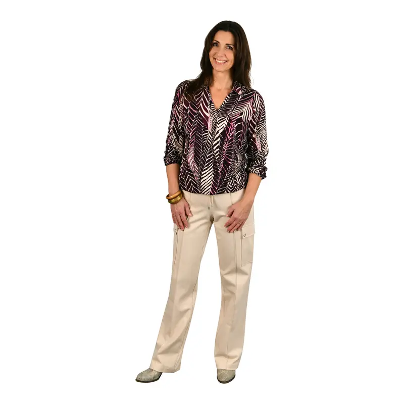 Blouson Burgundy Bladerenprint