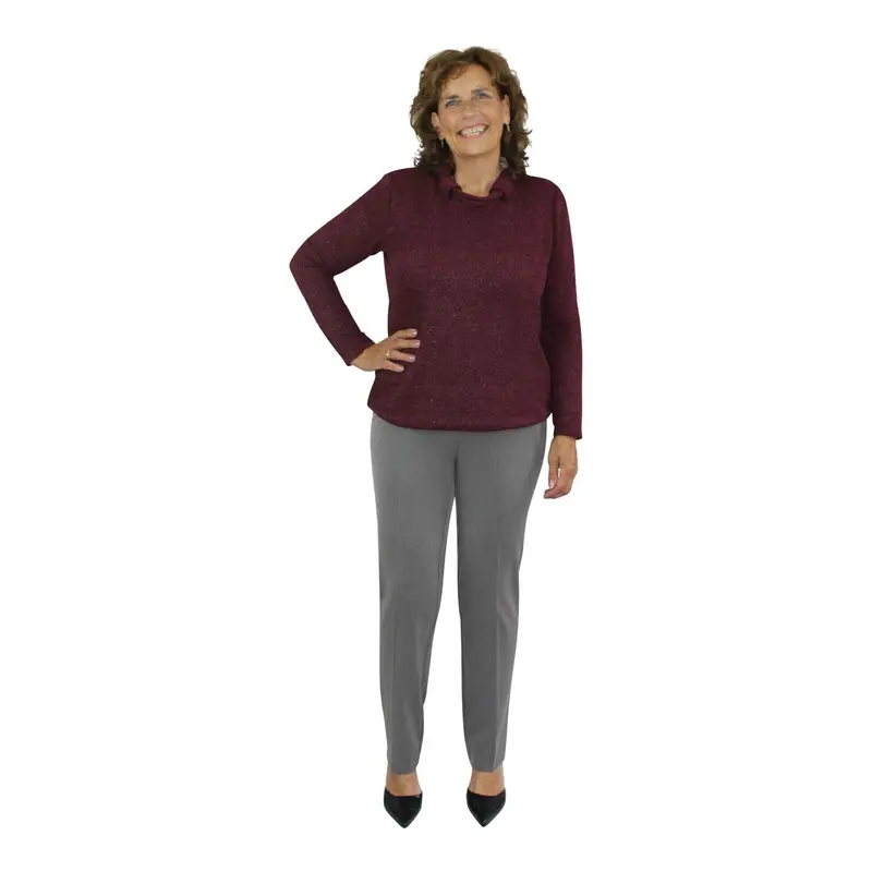 Blouson Burgundy Ribstructuur Lurex