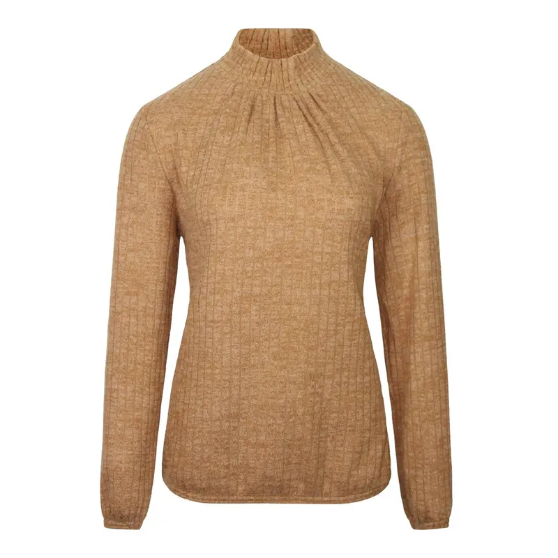 Blouson Camel Structuur Plooihals