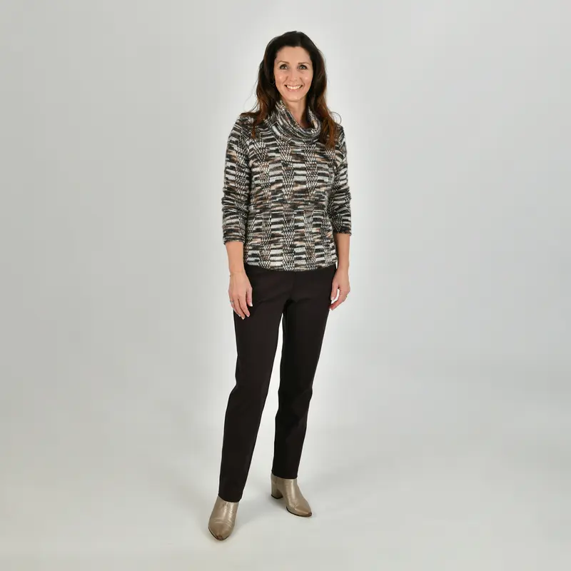 Blouson Grijs Oud Roze Plaid Patroon