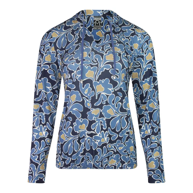 Blouson met Grafische Bloemenprint Blauw