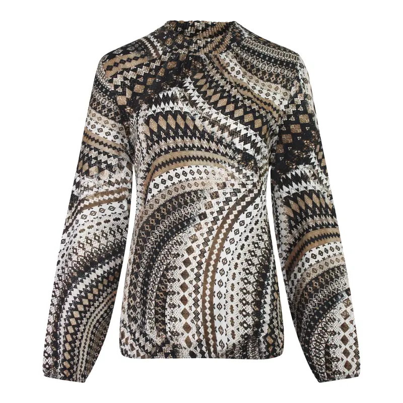 Blouson met Sierlijk Zwart Beige Dessin