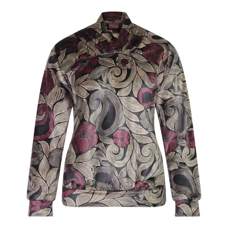 Blouson met Sierlijke Bloemenprint Brique Red