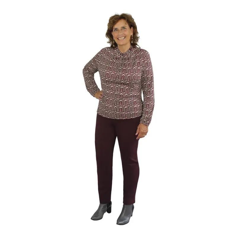 Blouson Retro Print Burgundy