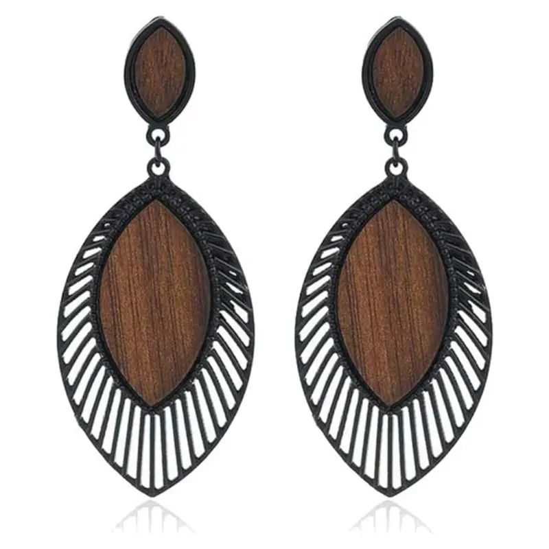 Boho HolzTropfen Ohrringe | Shop Nory