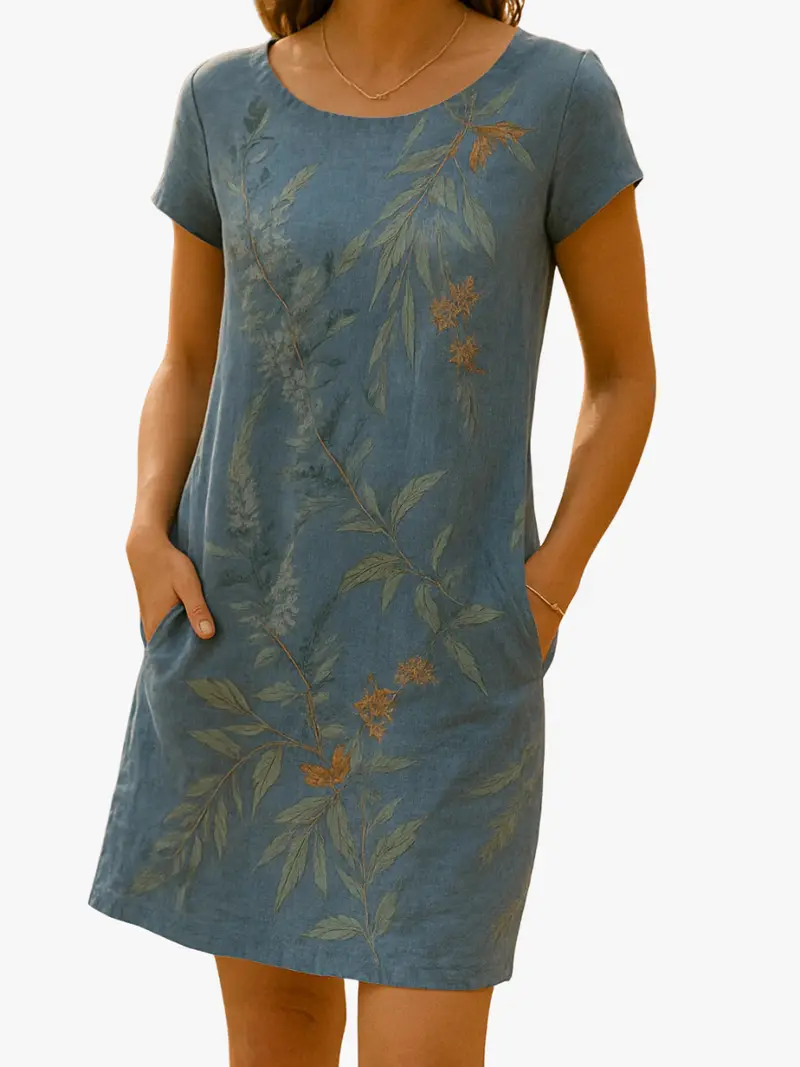 BOTANICAL PRINT DRESS FOR WOMEN