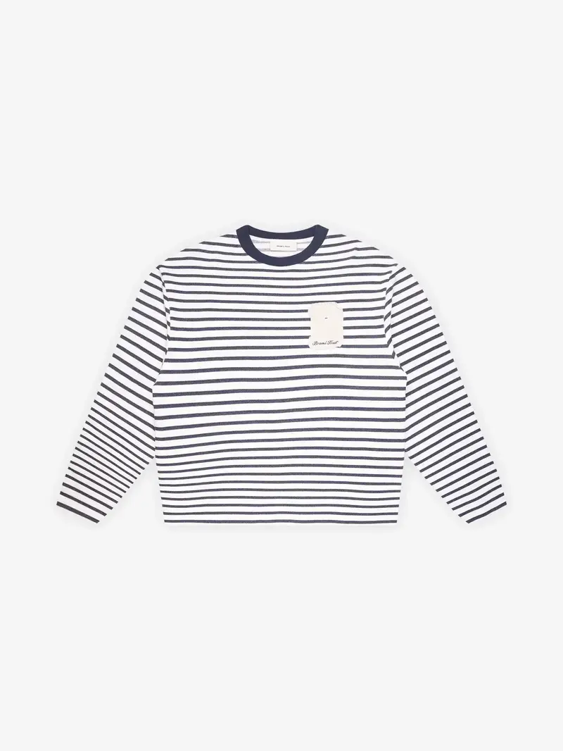 BRAMS FRUIT T Shirt Varsity Striped Longsleeve - Navy